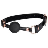 Bondara Luxe Conquest Rose Gold Faux Leather Silicone Ball Gag