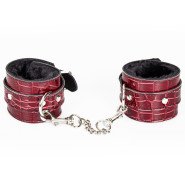 Bondara Savage Love Faux Croc Leather Furry Handcuffs