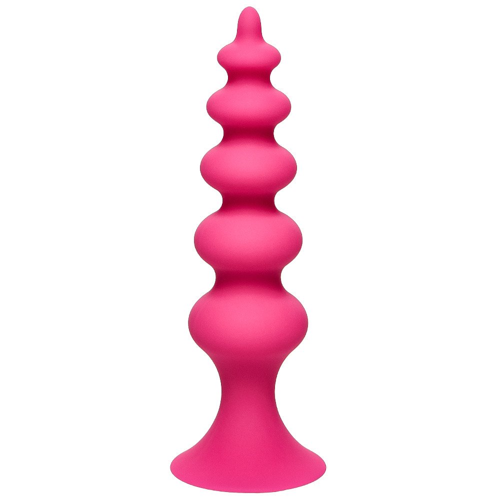 Bondara Pink Silicone Ripple Suction Butt Plug - 4.5 Inch
