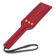 Bondara Red Delicious Patent Faux Leather Tawse Paddle - 9 Inch