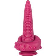 The Octopussy Monster Red Tentacle Swirl Dildo - 8 Inch